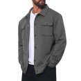 thumbnail image 4 of Men's Casual Shacket Button Long Sleeves Trucker Jacket for Everyday Wear XL Gray, 4 of 6
