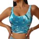 thumbnail image 1 of Fotbe Underwater Dolphin Scene Sujetador Deportivo Largo sin Aros para Mujer con Almohadillas y Soporte Medio, Transpirable y Absorbente, Camiseta Tipo Chaleco o Tank Top-Large, 1 of 8