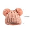 thumbnail image 3 of Kids Winter Beanie Hat Girls Knitted Beanie Hat with Double Pompom Toddler Warm Beanie Cap, 3 of 9
