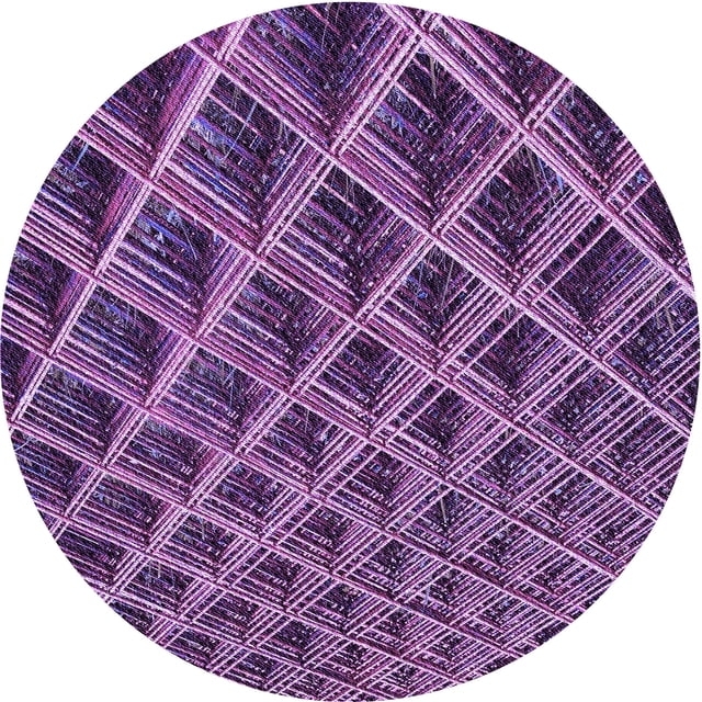 Ahgly Tapis Rond Lavable en Machine Intérieur Transitionnel Orchidée Violet, 6 Pieds Rond