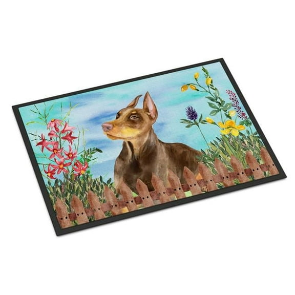 Doberman Pinscher Spring Indoor or Outdoor Mat - 18 x 27 in.