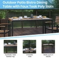 thumbnail image 3 of Flash Furniture Lark Series 5-Piece Steel/Aluminum Teak Patio Table and Chair Set, Teak, 3 of 13
