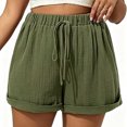 thumbnail image 3 of Asxite Plus Size Womens Pajamas Pants High Waist Drawstring Elastic Waist Solid Cuffed Summer Sleepwear, 3 of 6