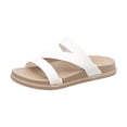 thumbnail image 1 of Sandalias de mujer ligeras y a la moda, sin cordones, planas, de verano, con suela gruesa Blanco, 1 of 9