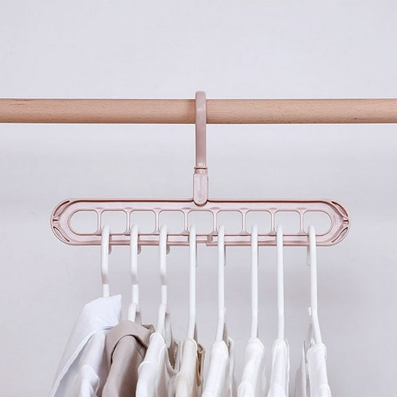 Closet Space Saving Hangers 4 Pack, Multi-Purpose Hangers Cascading Hanger Updated Hook Design Metal Wonder Hangers for Organizing Wardrobe Clothing Hanger -Khaki