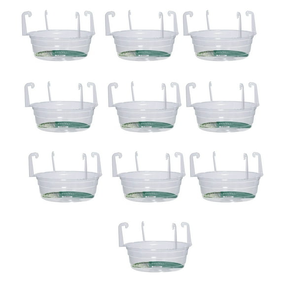 RUISINERY Pack of 10 Weather Resistant Hanging Plant Saucers with Hook Water Catchers Trays for Indoor Outdoor Basket Pots