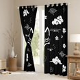 thumbnail image 3 of Manfei Minimalist Kitsune Black Out Curtains for Girls Women, Cherry Cloud Curtains Pack of 2 (42x63 Each), Black White, 3 of 6