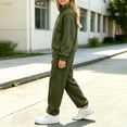 thumbnail image 6 of Kids Girls' 2-Piece Tracksuit Set Half Zip Pullover Sweatshirt and Jogger Sweatpants Long Sleeve Activewear Casual Lounge Wear for Sports Running Play, 6 of 7