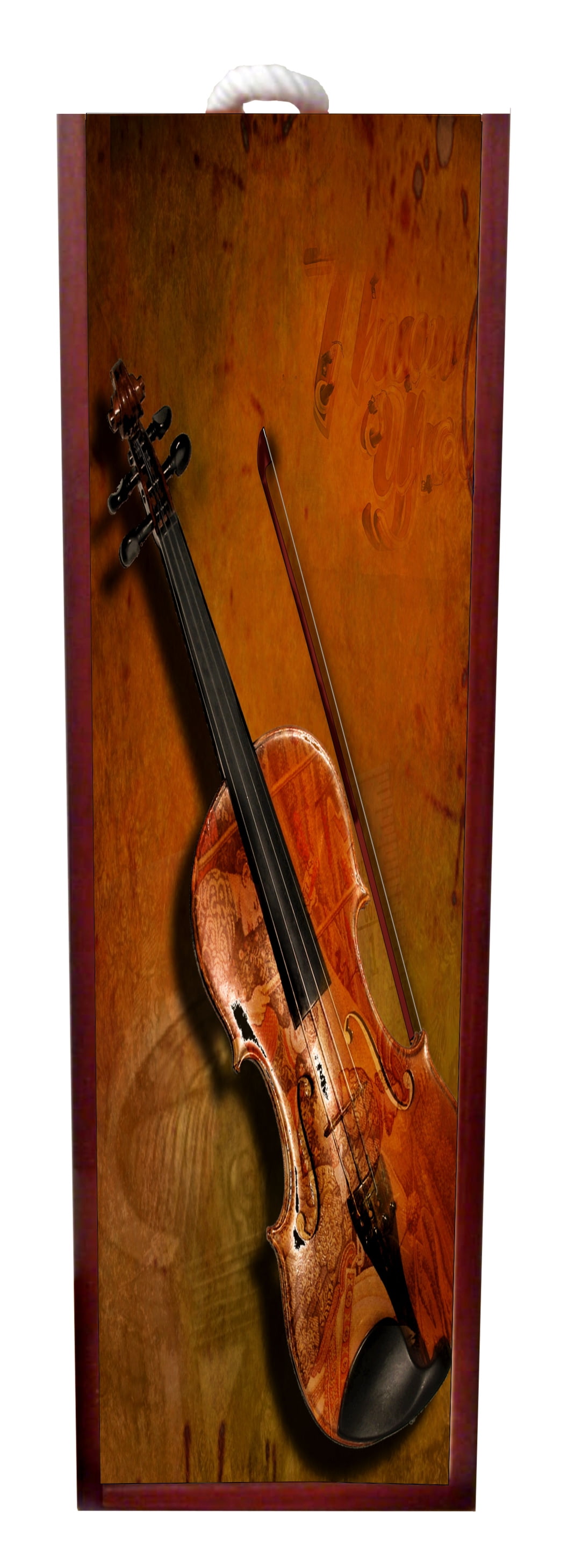Antique Style Violin Musical Instrument Design Wine Box Rosewood with Slide Top Wine Box