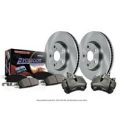 Power Stop Front Stock Replacement Brake Pad and Rotor Kit with Calipers KCOE5233A Fits 2003 Pontiac Aztek