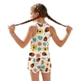 thumbnail image 4 of Xoenoiee Ladybug Daisy Polka Dot Print Modest Coverage Girls Tankini Swimsuits Two Piece Bathing Suits Round Neck Sleeveless Tank Top with Board Shorts, Size 12-13 Years, 4 of 7