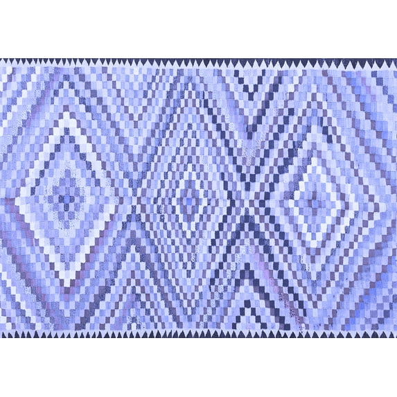 Ahgly Company Indoor Rectangle Southwestern Blue Country Area Rugs, 8' x 10'