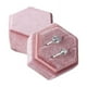 thumbnail image 2 of Caja de terciopelo para anillos y pendientes de boda, caja hexagonal rosa para anillos y pendientes, 2 of 2