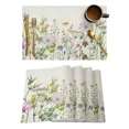 thumbnail image 2 of Spring Flowers Herbs Fields Retro Placemat for Dining Table Tableware Mats Kitchen Dish Mat Pad 4/6pcs Table Mat Home ration, 2 of 7