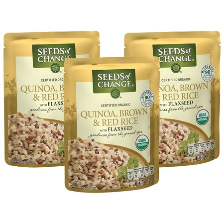 (3 Pack) SEEDS OF CHANGE Organic Quinoa, Brown & Red Rice,