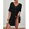 thumbnail image 5 of Bsubseach Women Swimsuit Cover Up Button Down Blouse Top V Neck Bathing Suit Coverup, 5 of 7