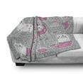 thumbnail image 3 of Unicorn Cat Soft Flannel Fleece Throw Blanket, Cat Unicorn and Mermaid Fishes Bubbles Hearts Underwater Theme, Cozy Plush for Indoor and Outdoor Use, 60" x 80", Grey Pale Pink White, by Ambesonne, 3 of 6