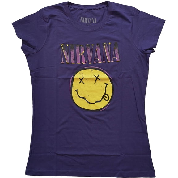 Nirvana Pink Grunge Smile Skinny T Shirt