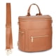 thumbnail image 1 of miss fong Mochila para pañales Bolsa para pañales para bebés, Mochila grande de cuero para pañales con 16 bolsillos Bolsa para pañales de viaje con cambiador de pañales, correas para cochecito y 2 bol, 1 of 5