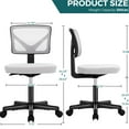 thumbnail image 2 of Small Home Office Chair, Armless With Lumbar, Gray Mesh, 360° Rotation, Height Adjustable, Breathable Foam Cushion Desk Chair For Office, Lumbar Aid, Nylon Swivel, Adjustable 16.54"-21.25",, 2 of 6