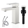 thumbnail image 1 of Grifo para lavabo de baño KENES de níquel cepillado con desagüe desplegable, 1 of 9