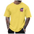 thumbnail image 6 of Retro Streetwear Hop T Shirts for Men Crewneck Short Sleeve Y2K Graphic Tee Relaxed Fit Summer Tops Yellow S, 6 of 8