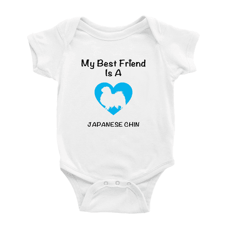 

My Best Friend is A Japanese Chin Dog Funny Baby Outfits 0-3 Months