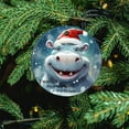 thumbnail image 5 of Ornament I Want A Hippopotamus for Christmas Customized Round Ceramic Ornament Cute Hippo Xmas Holiday Keepsake Christmas Tree Decoration Merry Xmas for Family & Friends, 5 of 8