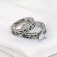 thumbnail image 6 of Matching Ring Couple Rings White Gold Plated 1CT CZ Women Wedding Ring Sets Female Ring, 6 of 7