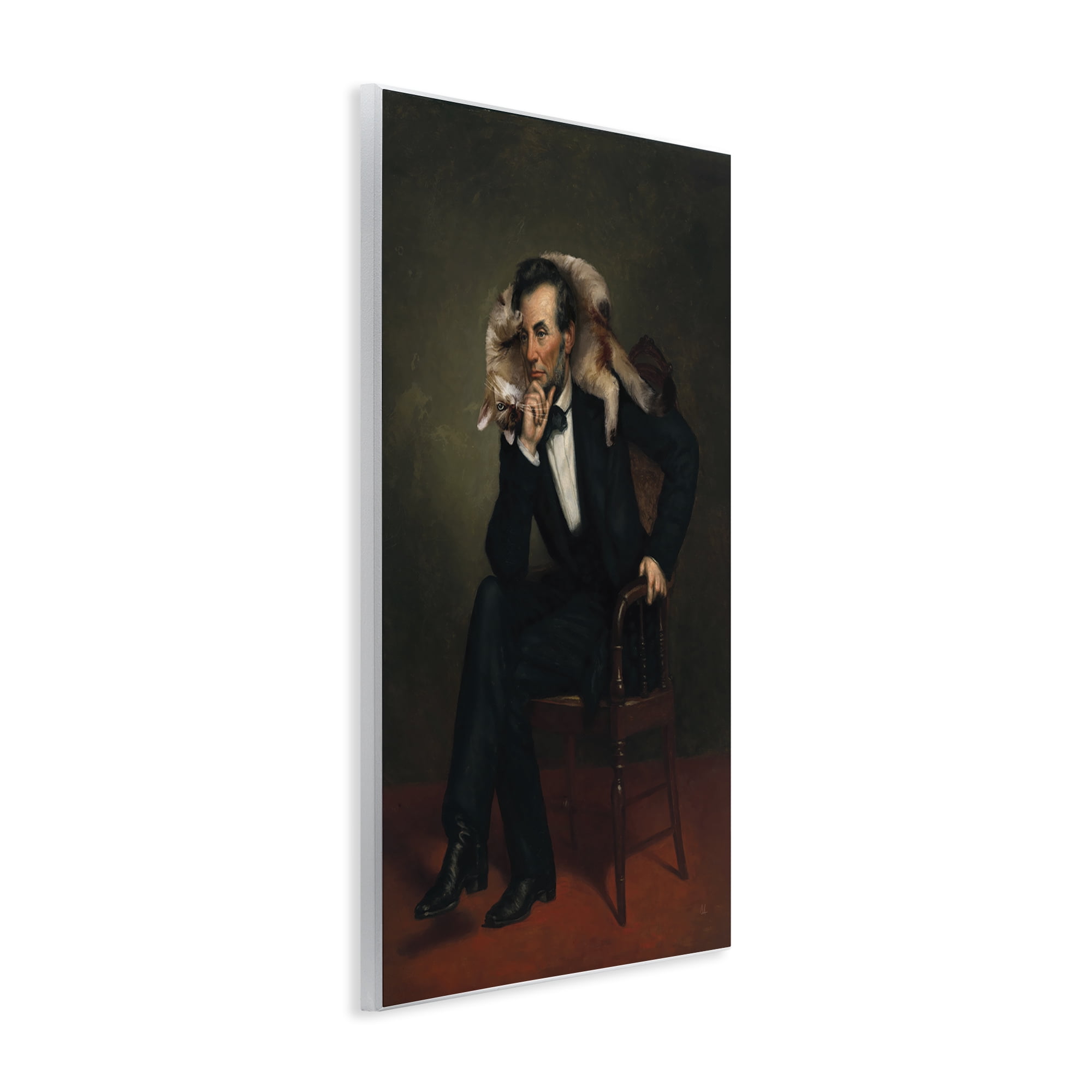 Stupell Industries Cat & Historical Leader Wall Plaque Art, design by Sarah Adams