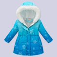 thumbnail image 2 of Povozer Girl's Winter Fleece Lined Long Parka Puffer Coat Thicken Ski Jacket with Hood(Sky Blue,7T-8T), 2 of 6