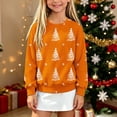 thumbnail image 4 of Christmas Boys Girls Sweater Kids Crewneck Long Sleeve Pullover Knit Tops,Relaxed Warm For Festival School Wear,Orange,11-12 Years, 4 of 6