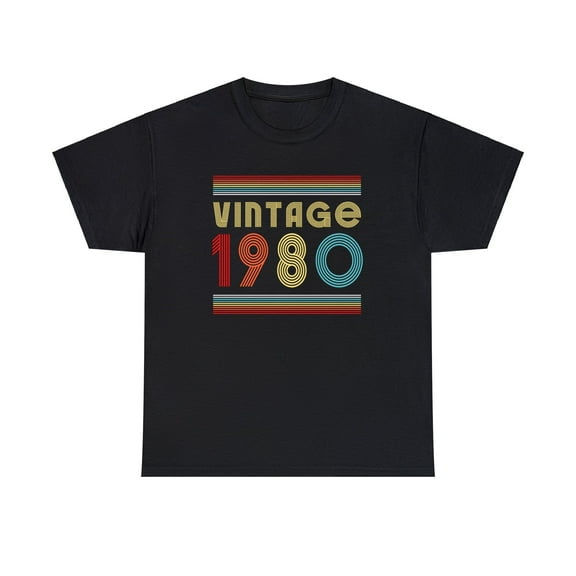 Vintage 1980 TShirt Men Limited Edition BDay 1980 Birthday Big and Tall Shirts for Men Plus Size