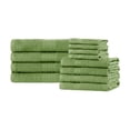 thumbnail image 2 of BNM Eco-Friendly Cotton Assorted Towel 12 Piece Set, Terrace Green, 2 of 5