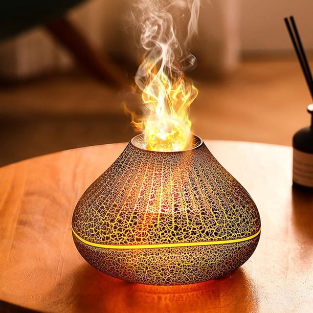 Feltree Flame Aromatherapy Machine USB Humidifier with Colorful LED Light for Home and Bedroom Quiet Operation