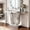Silver + 43" Curved Support Base, variant on Noble House Mirrored Console Table, Modern Silver Entryway Sofa Table with Curved Stone-Inlaid Legs, Silver Glam Entryway Table,Silver