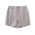 thumbnail image 4 of Men's Casual Solid Color Elastic Waist Shorts with Pockets, Soft Breathable Fabric for Comfortable Wear, 4 of 8