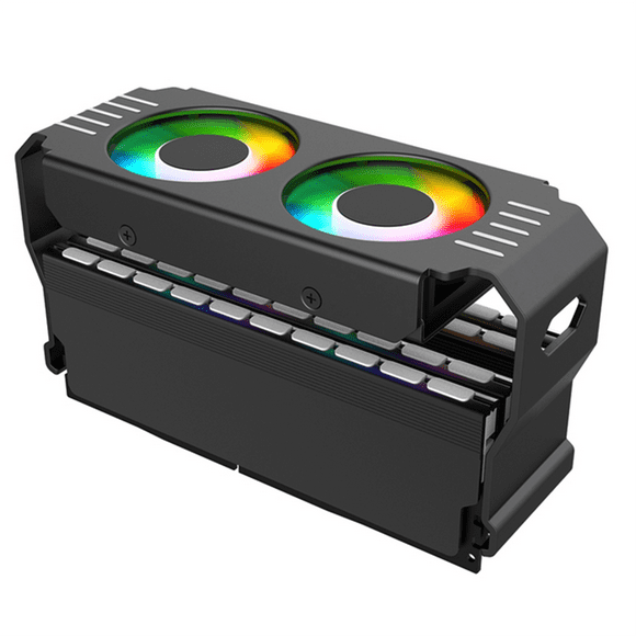 PC Case RAM Memory Module ARGB Cooler DDR3 to DDR5 5V 3Pin PWM 4Pin Light Sync 120mm Dual Fans Cooling Radiator Black