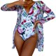 thumbnail image 1 of MKLEKYY Trajes De Baño Mujer Women Floral Print Swimsuits Deep V Neck Swimwear Women 2 Bathing Suit Sexy Monokini Suits Summer Wear Beach Cover Ups, 1 of 6