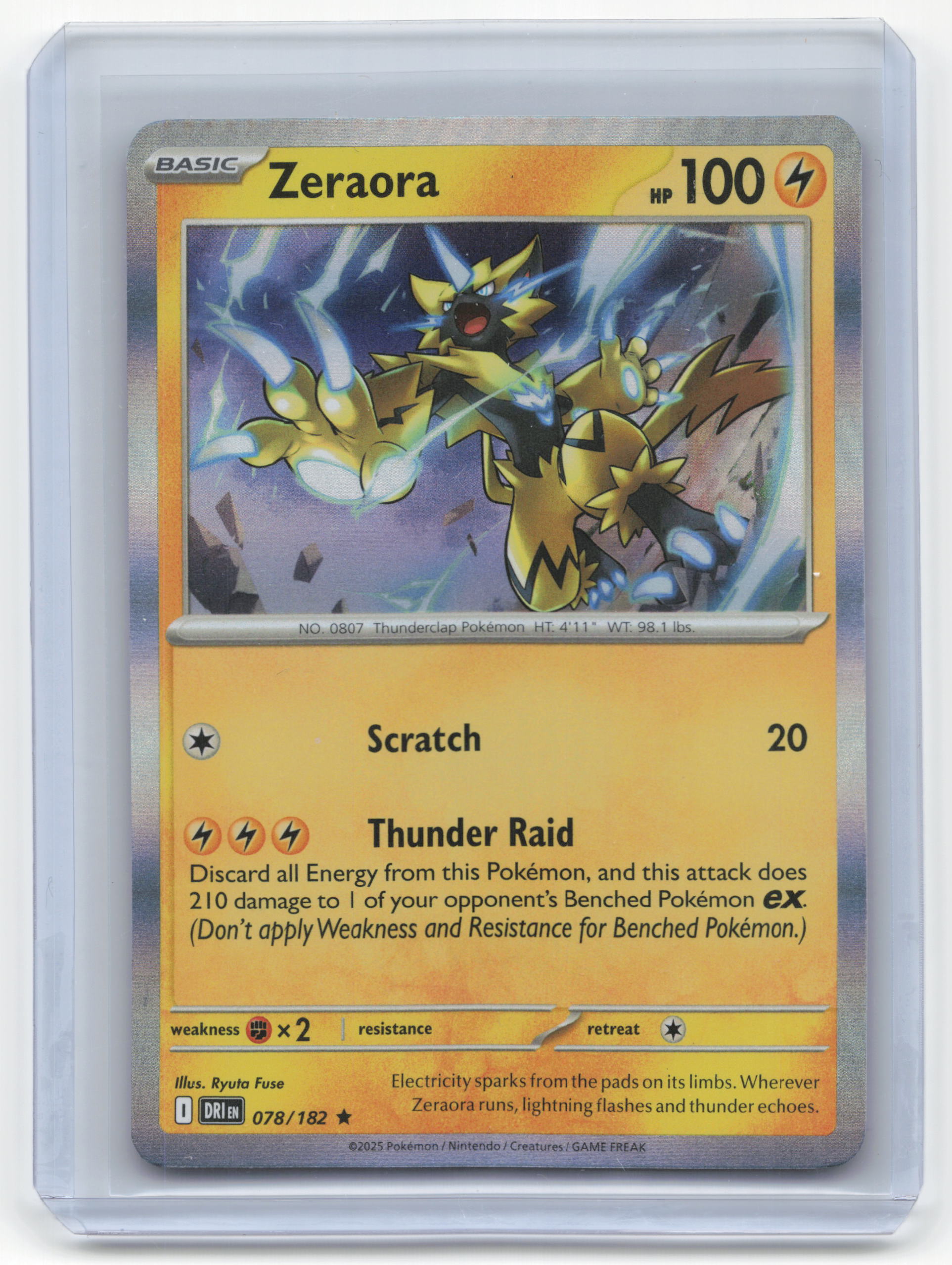 Destined Rivals Zeraora Holo Rare (Crimp Error) #78/182