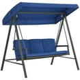 thumbnail image 3 of Outsunny Steel Porch Swing with Canopy, Blue, 3 of 10