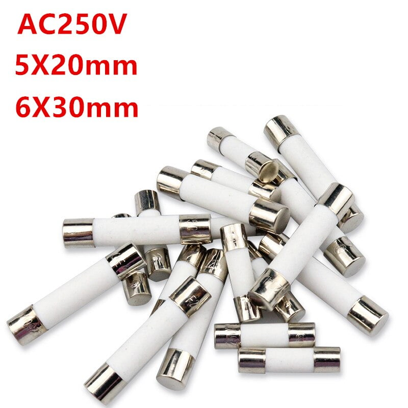 10pc/lot One Sell 5*20mm 6*30mm Fast Blow Tube Fuses mm 250V 100MA 200MA 300MA 8A 10A 12A 15A