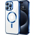 thumbnail image 1 of Entronix Funda Magnética Brillante Compatible con iPhone 14 Pro Max: Carcasa Transparente, Fina y Resistente a los Golpes con Anillo Magnético, Color Azul, 1 of 8