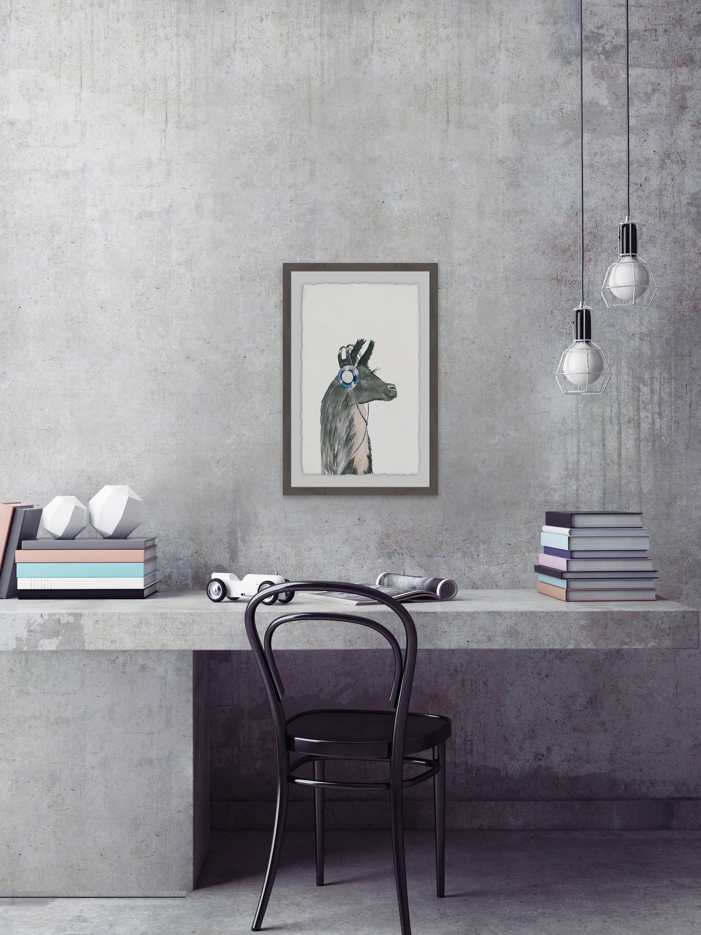 Groovy Llama Framed Painting Print