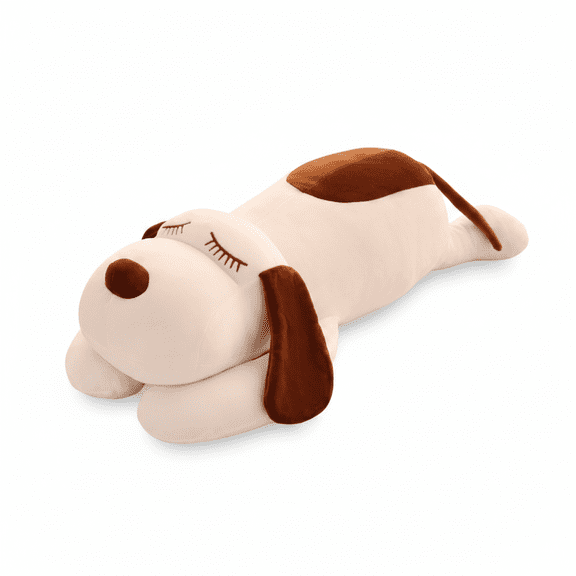 Soft Long‑Body Sleeping Dog Stuffed Animal, Cute Lying Puppy Plush Body Pillow for Kids & Adults