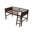 thumbnail image 3 of Twin Size Loft Bed, Wood Low Bed with Ladder, No Box Spring Needed, 3 Colors Available, 3 of 8