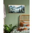 thumbnail image 5 of SHENIFY Landscape Mountain Range Wall Art Set Watercolor Foggy Pine Tree Forest Nature Scenry Mist Wilderness Farmhouse Rustic Modern Decorative 8x16in Natural Framed, 5 of 5