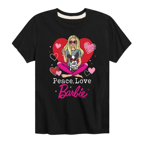 Barbie - Peace Love Barbie - Toddler And Youth Short Sleeve Graphic T-Shirt