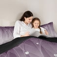 thumbnail image 4 of Homewish Gradient Purple Gray 7 Pieces Bedding Comforter Set,Stripes Print Full Bedding Set,Abstract Geometric Aesthetic Fitted Sheet Flat Sheet For Kids,Microfiber Bedroom Decor Reversible, 4 of 8
