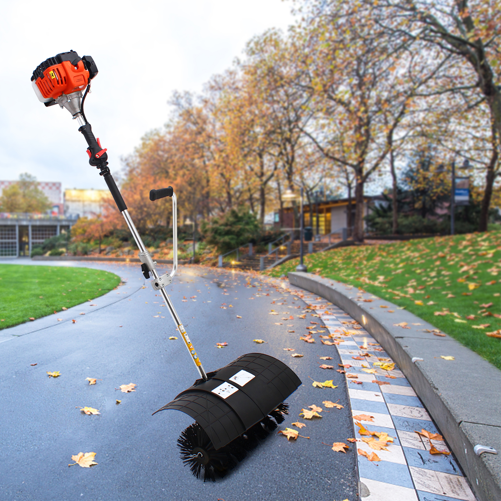 DENEST Handheld Sweeper 52CC 2 Stroke Gasoline Power Sweeper Outdoor
